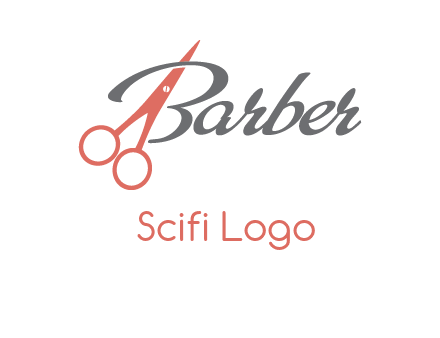 scissors in barber logo