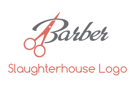 scissors in barber logo