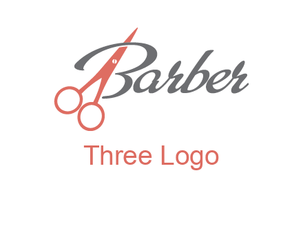 scissors in barber logo