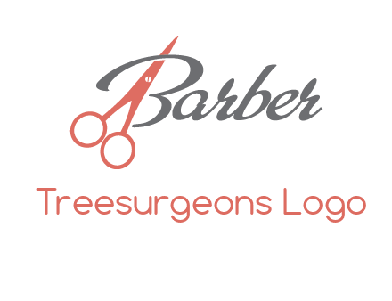 scissors in barber logo