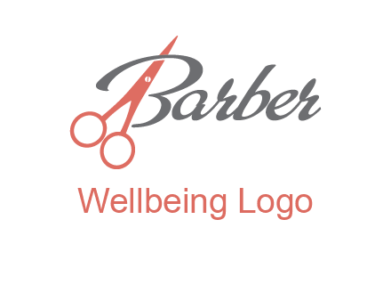 scissors in barber logo