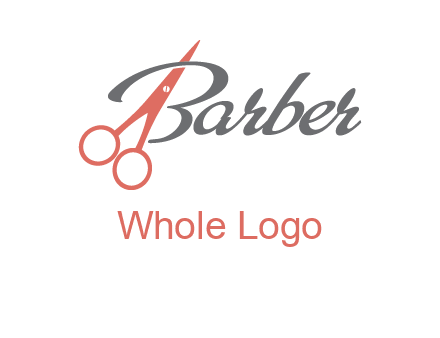 scissors in barber logo