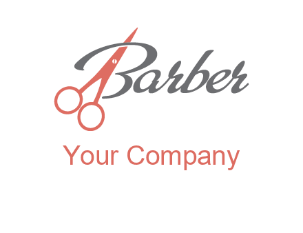 scissors in barber logo