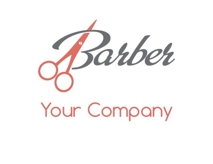 scissors in barber logo