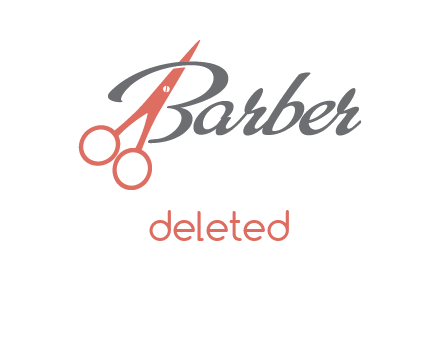 scissors in barber logo