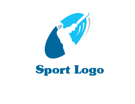 batsmen in circle sports logo