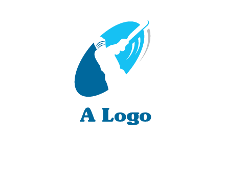 batsmen in circle sports logo