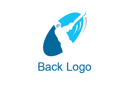 batsmen in circle sports logo