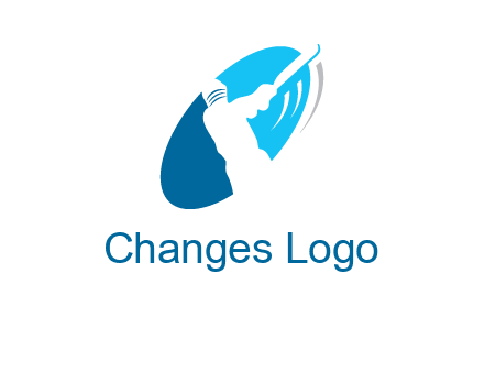 batsmen in circle sports logo