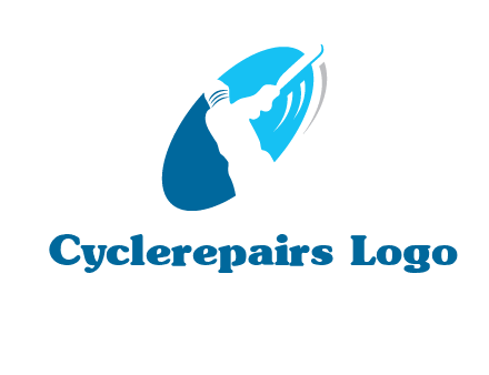 batsmen in circle sports logo