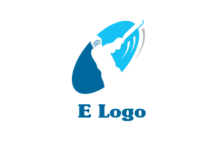 batsmen in circle sports logo