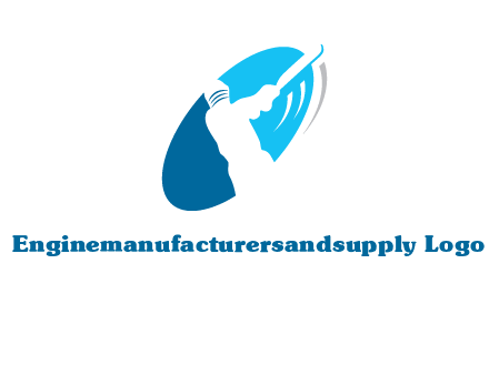 batsmen in circle sports logo