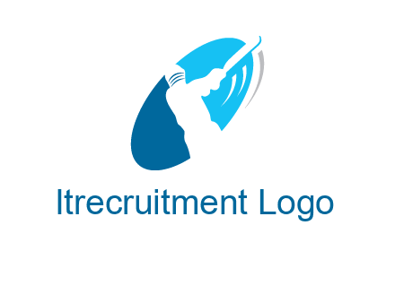 batsmen in circle sports logo