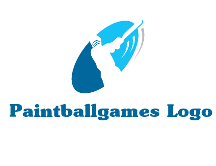 batsmen in circle sports logo