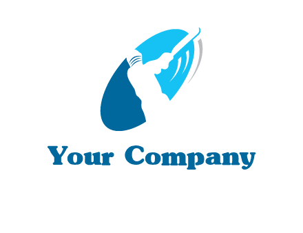 batsmen in circle sports logo