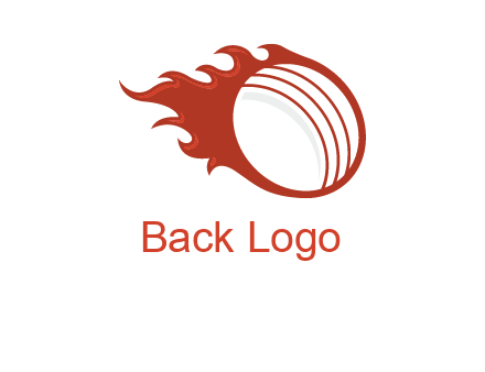 cricket ball fire sports logo
