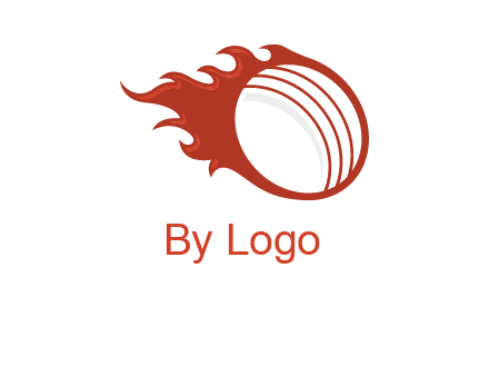 cricket ball fire sports logo