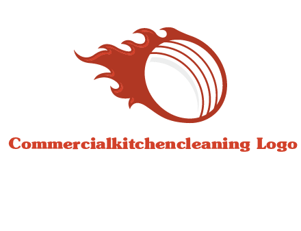 cricket ball fire sports logo