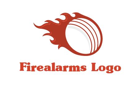 cricket ball fire sports logo