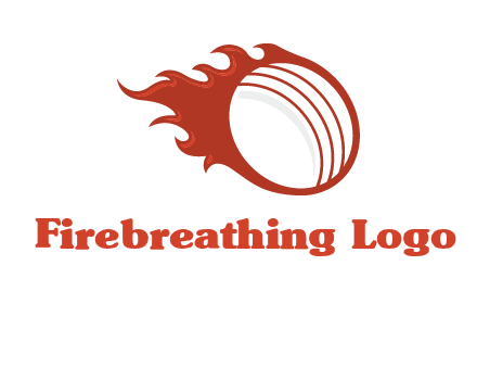 cricket ball fire sports logo