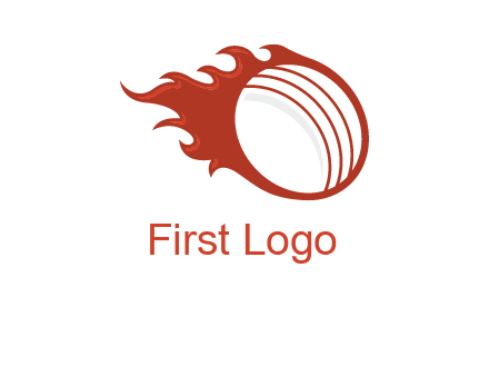 cricket ball fire sports logo