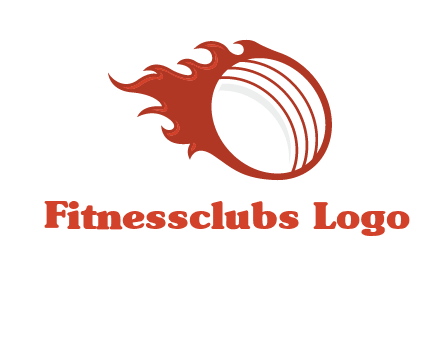 cricket ball fire sports logo