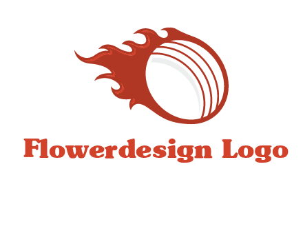 cricket ball fire sports logo