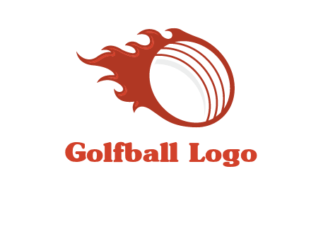 cricket ball fire sports logo