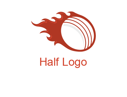cricket ball fire sports logo