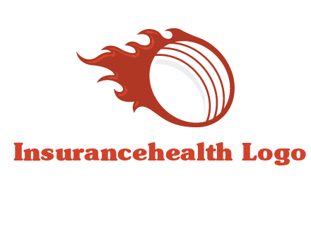 cricket ball fire sports logo