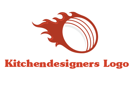 cricket ball fire sports logo