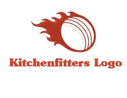 cricket ball fire sports logo