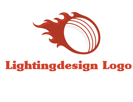cricket ball fire sports logo