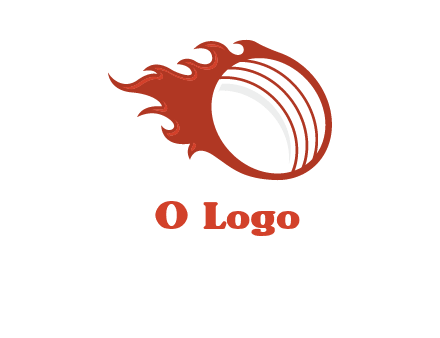 cricket ball fire sports logo
