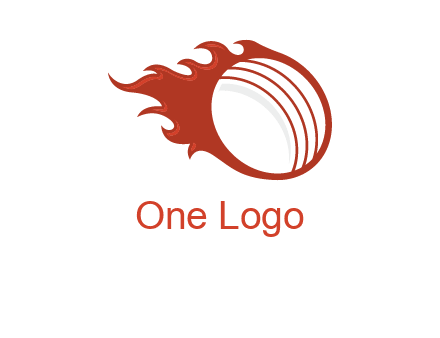 cricket ball fire sports logo
