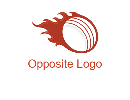 cricket ball fire sports logo