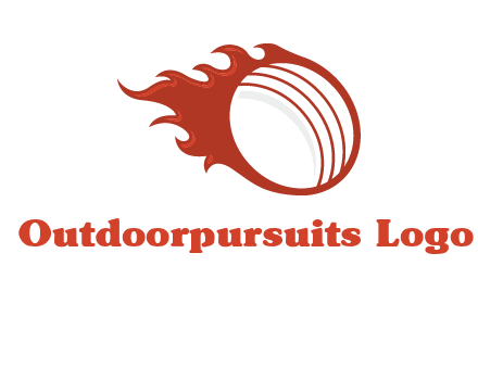 cricket ball fire sports logo