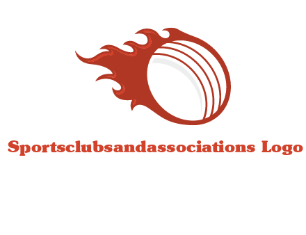 cricket ball fire sports logo