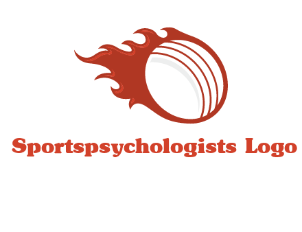 cricket ball fire sports logo