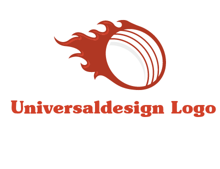 cricket ball fire sports logo