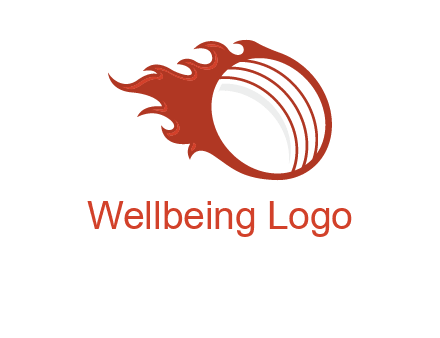 cricket ball fire sports logo