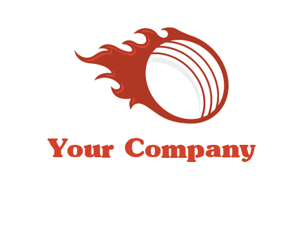 cricket ball fire sports logo