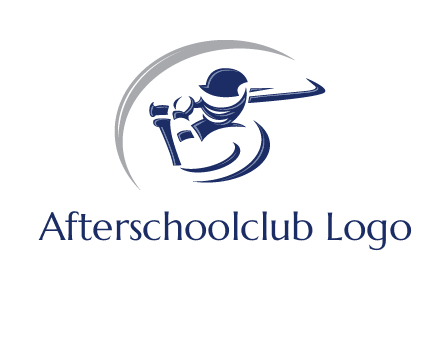 cricket batsman sports logo
