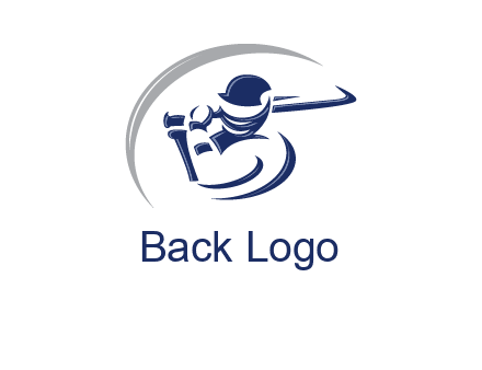 cricket batsman sports logo