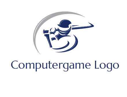 cricket batsman sports logo