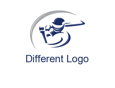 cricket batsman sports logo