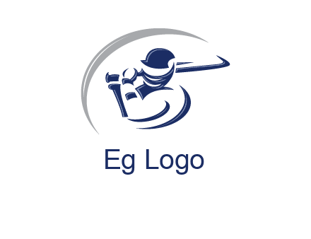 cricket batsman sports logo