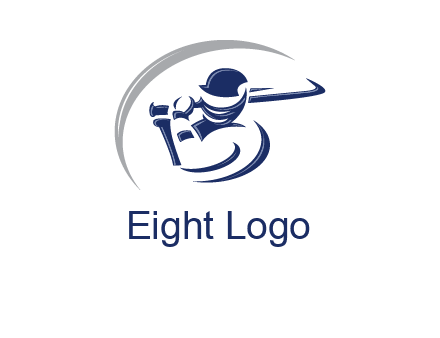 cricket batsman sports logo