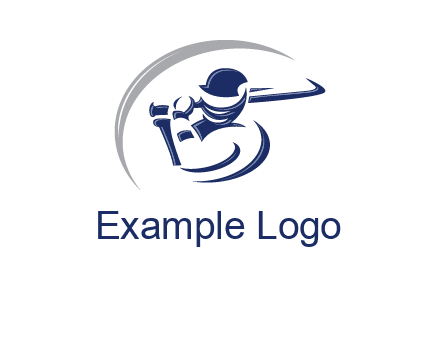 cricket batsman sports logo