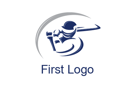 cricket batsman sports logo